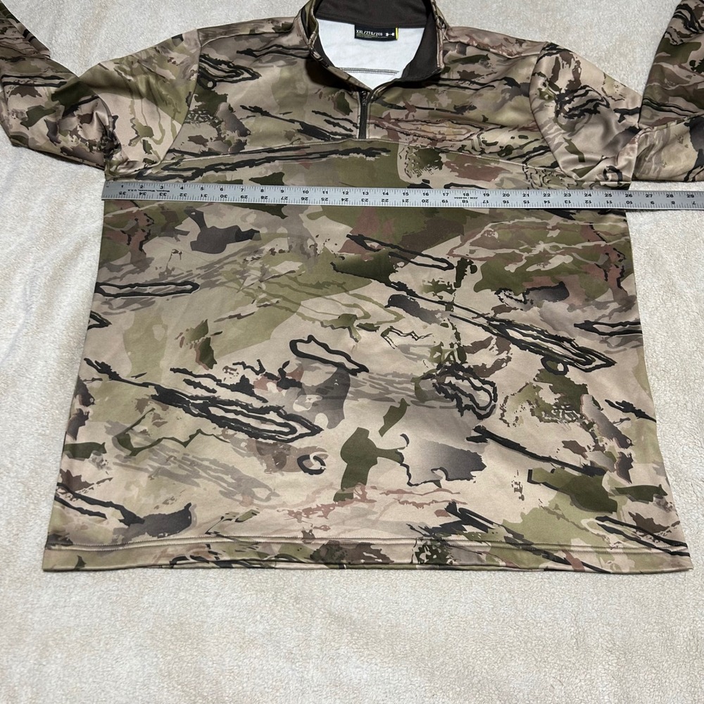 Under Armour Pullover Mens XXL Fleece Camo Quarter Zip Hunting Athletic Top - Picture 6 of 7